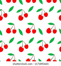 rural packaging design. cherry jam. simple cute seamless vector background of cherries