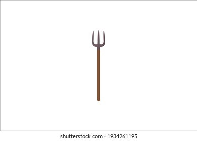 Rural Pitchfork Grass Vector Icon