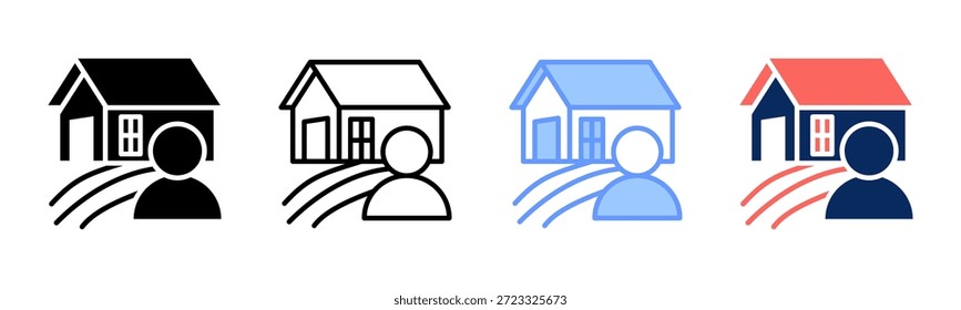 Conjunto de iconos de Perfil rural colección de estilo múltiple