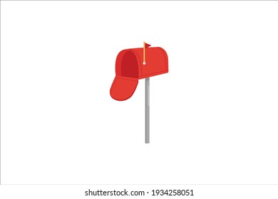 Rural Red Mailbox Vector Icon