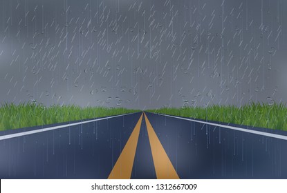 Rural roads in the rain