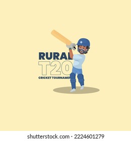 Rural T20 cricket tournament vector mascot logo template.