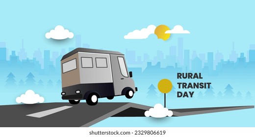 Rural Transit Day background, suitable for social media, poster, cover. vector illustration