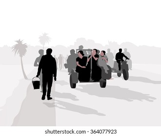 Rural Transport & Rural Road - Vector