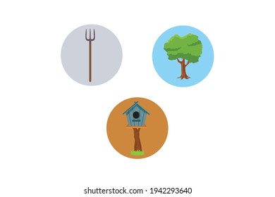 Rural Tree Flat Icon Bundle