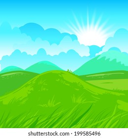 Rural vector illustration. Abstract farm background.