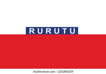 Rurutu Islands, French Polynesia flag vector icon