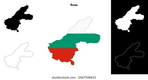 Ruse province outline map set