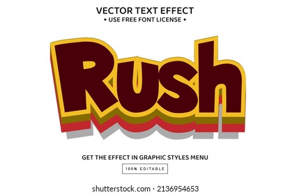 Plantilla de efecto de texto editable Rush 3D