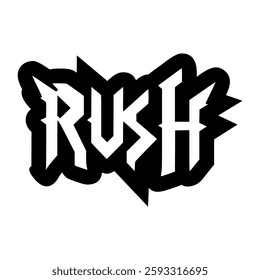 rush black metal fashion sticker t shirt music vector illustration template design