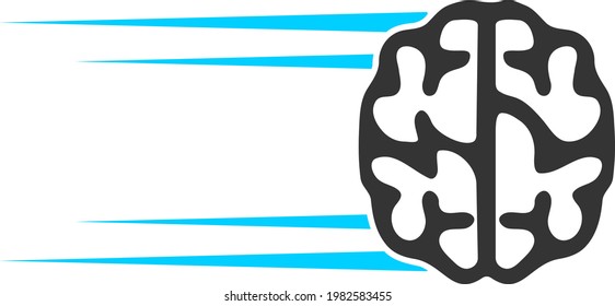 Rush brain vector icon. A flat illustration design of rush brain icon on a white background.