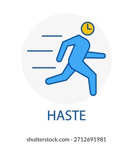 Rush Haste Urgente Rápido Correr Depressa Contorno Vetor