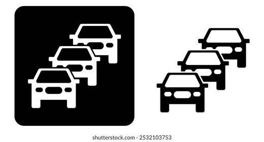 horário de pico engarrafamento autoestrada carro em estradas, transporte urbano vetor de autoestrada pictograma ícone símbolo de símbolo ui e ux design, glifos e traço linha