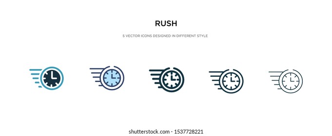rush icon in different style vector illustration. two colored and black rush vector icons designed in filled, outline, line and stroke style can be used for web, mobile, ui