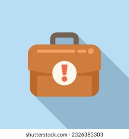 Vector plano del icono de la bolsa de trabajo. Trabajo de oficina. Entrega de reloj