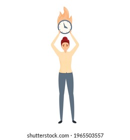 Rush job burning time icon. Cartoon of Rush job burning time vector icon for web design isolated on white background