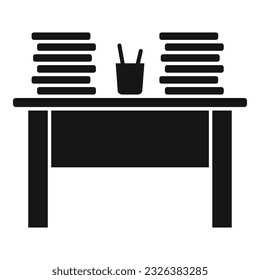 Icono de escritorio de trabajo de trabajo de Rush simple vector. Trabajo de oficina. Entrega de equipo