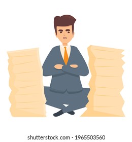 Rush job documents towers icon. Cartoon of Rush job documents towers vector icon for web design isolated on white background