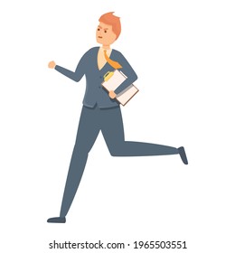 Icono de trabajo tardío rápido. Caricatura de Rush trabajo tardío icono vector de trabajo para diseño web aislado en fondo blanco