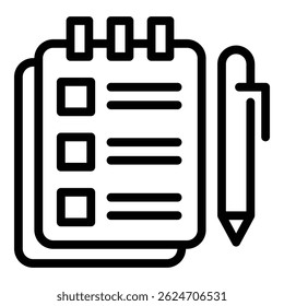 Rush job notebook icon. Outline Rush job notebook vector icon for web design isolated on white background