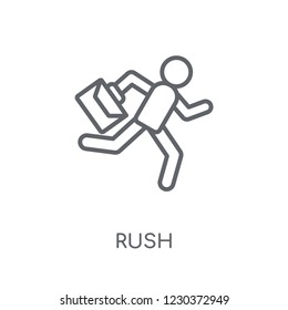 Rush linear icon. Modern outline Rush logo concept on white background from Human Resources collection. Suitable for use on web apps, mobile apps and print media.