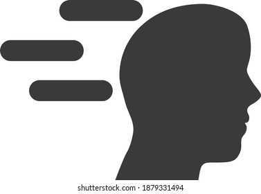 Rush mind icon with flat style. Isolated vector rush mind icon image on a white background.