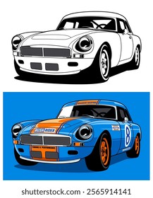 Rush Rider Racing Car Illustration