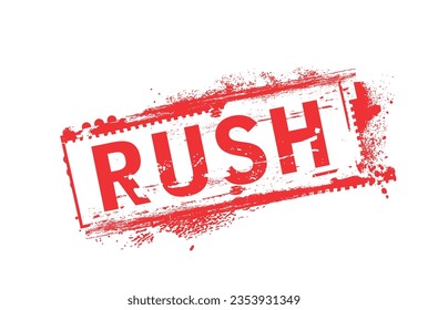 rush rubber stamp vector illustration on white background. rush vector stamp icon.
