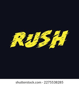 rush word design text stylized