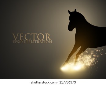 rushing thoroughbred - vector illustration