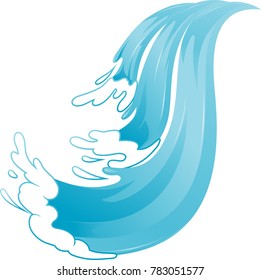 Rushing Waterfalls Isolated Illustration