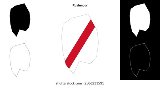 Conjunto de mapa de contorno en blanco de Rushmoor