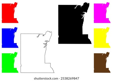 Rusk County, Texas (Counties in Texas, United States of America,USA, U.S., US) map vector illustration, scribble sketch Rusk map