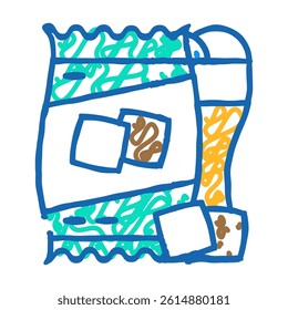rusks snack for beer doodle icon sketch vector. rusks snack for beer sign. isolated symbol illustration