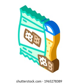rusks snack for beer isometric icon vector. rusks snack for beer sign. isolated symbol illustration