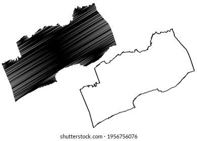 Russell County, Commonwealth of Virginia (U.S. county, United States of America) map vector illustration, scribble sketch Russell map