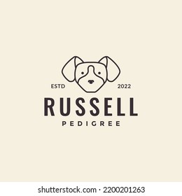 russell dog head hipster logo