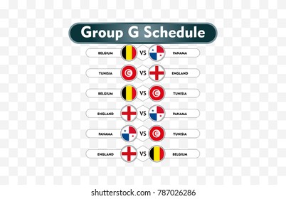 russia 2018. match schedule group G vector illustration. eps10.