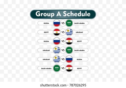 russia 2018. match schedule group A vector illustration. eps10.