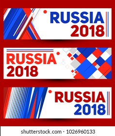 Russia 2018 modern banner template vector set design