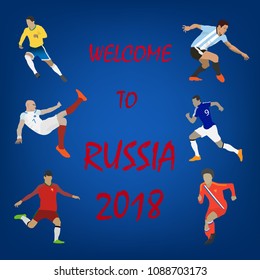 Russia 2018 soccer tournament. Vector illustration.