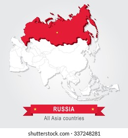Russia. All the countries of Asia.
