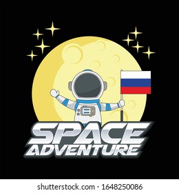 Russia astronaut  mascot logo icon vector