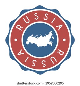 Russia Badge Map Vector Seal. National Symbol Country Stamp Design Icon Label. 