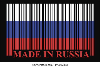 Russia barcode flag, vector