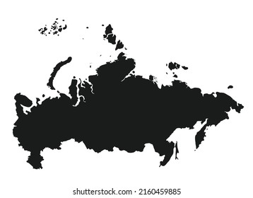 Russia  black map. vector illustration 