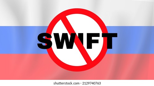 Russia Block Swift Global Financial System Vector Illustration