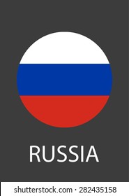 Russia circle flag - vector icon
