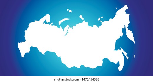 Russia colorful vector map silhouette