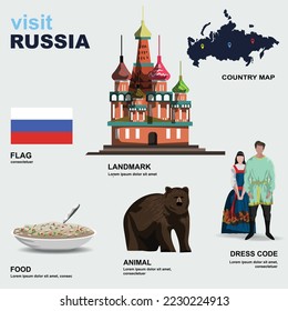 Russia country detail vector illustration